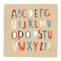 Hand drawn doodle font alphabet letters ABC upper case set. Royalty Free Stock Photo