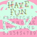 Hand drawn doodle font set