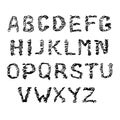Hand drawn doodle font on white. Vector illustration of a sketched alphabet symbols doodles Royalty Free Stock Photo