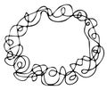 Hand drawn doodle frame. Black vector illustration on white background. Royalty Free Stock Photo