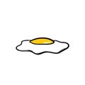 Hand drawn doodle Fried egg illustration icon. isolated Royalty Free Stock Photo