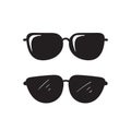 Hand drawn doodle glasses icon with line art style cartoon Royalty Free Stock Photo