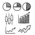 Hand drawn doodle graph illustration vector line style Royalty Free Stock Photo