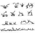 Hand drawn doodle grass illustration vector