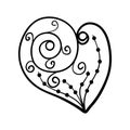 Hand drawn doodle heart sign to Valentine`s Day.
