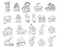 hand drawn doodle houses vector sketch icons set Royalty Free Stock Photo