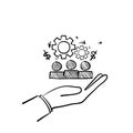 Hand drawn doodle icon public finance management illustration vector