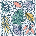 hand drawn doodle leaf