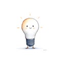 Hand-drawn doodle light bulb cartoon icon isolated Royalty Free Stock Photo