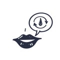 hand drawn doodle lips hydration icon illustration vector