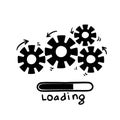 Hand drawn doodle loading bar icon with gears illustration isolated Royalty Free Stock Photo