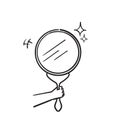 Hand drawn doodle mirror illustration vector isolated