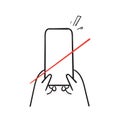 Hand drawn doodle no phone icon illustration vector isolated Royalty Free Stock Photo