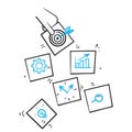 Hand drawn doodle Objective for business as successful target related icon illustration