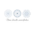 Doodle ornamental snowflakes Royalty Free Stock Photo