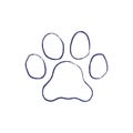 Hand drawn doodle outline cat paw Royalty Free Stock Photo