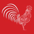 Hand drawn doodle outline rooster illustration. Hand drawn