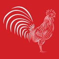 Hand drawn doodle outline rooster illustration. Hand drawn Royalty Free Stock Photo