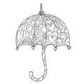 Hand drawn doodle outline umbrella