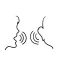 Hand drawn doodle people speak and listen icon illustration vector isolated Royalty Free Stock Photo