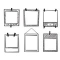 Hand drawn doodle photo frame collection illustration