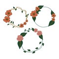 hand drawn doodle rose flower wreath vector