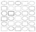 Hand drawn doodle round and square vector picture border frames Royalty Free Stock Photo