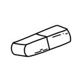Hand drawn doodle rubber pencil eraser icon. Vector sketch illustration of black outline school writing supplies for Royalty Free Stock Photo