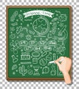 Hand drawn doodle of sciene icons Royalty Free Stock Photo