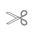 Hand drawn doodle scissors icon illustration vector isolated background