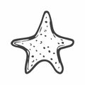 Hand drawn doodle sea star icon isolated on white background. Vector illustration Florida symbol USA cartoon ocean element