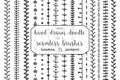 15 Hand drawn doodle seamless brushes Royalty Free Stock Photo