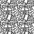 Hand drawn doodle set holiday summer on the beach Royalty Free Stock Photo