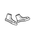 Hand drawn doodle shoes illustration with cartoon style vector isolated Royalty Free Stock Photo