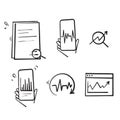 Hand drawn doodle Simple Set of Data Analysis Related Vector Line Icons isolated Royalty Free Stock Photo