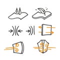 hand drawn doodle Simple Set of Fabric Properties symbol illustration