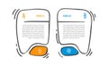 hand drawn doodle sketch comparison concept for infographic template banner with vertical big speech bubble box with two point Royalty Free Stock Photo