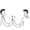 hand drawn doodle Soul brother handshake icon illustration cartoon Royalty Free Stock Photo
