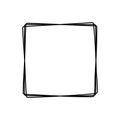 hand drawn doodle square frame isolated on white background. Doodle frames. Royalty Free Stock Photo