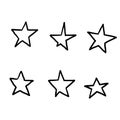 Hand drawn doodle star illustration with cartoon style vector