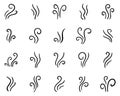 Hand drawn doodle steam or aroma signs collection isolated on white background vector illustration Royalty Free Stock Photo