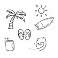 Hand drawn doodle summer element illustration with cartoon style vector isolated Royalty Free Stock Photo