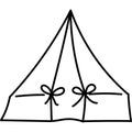 Hand drawn doodle tent camping clip art illustration for kid coloring
