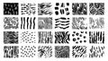Hand drawn doodle texture vector illustration set black and white. Scribble marker and ink patterns. Hand drawing texture
