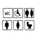 Hand drawn doodle toilet icon set illustration vector isolated