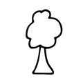 Hand drawn doodle tree. Simple thick black line. birch, aspen. Best for design of nature and children s coloring book Royalty Free Stock Photo