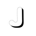 Hand drawn doodle uppercase letter J. Capital letters modern design. Handwritten English single abc letter symbol. Handdrawn font