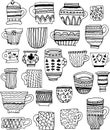 Hand drawn doodle vector cups