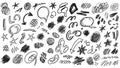 Hand Drawn Doodle Vector Elements Set: Arrows, Stars & Speech Bubbles Royalty Free Stock Photo
