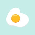 Hand drawn doodle vector illustration of sunny side up fried egg with bright yellow yoke Royalty Free Stock Photo